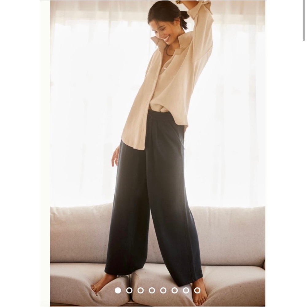 ANTHROPOLOGIE • Women’s Daily Practice Wide Leg Pants Black Loungewear Size M
